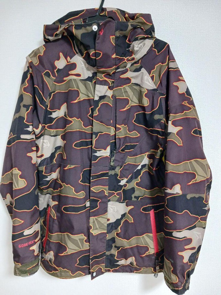 Volcom GORE-TEX Snowboard Jacket Mens Size S Black Camo