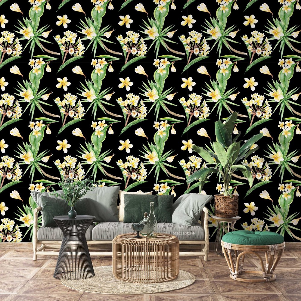 3D Flowers Flora Watercolor Pattern Wall Murals Wallpaper Murals Wall Sticker