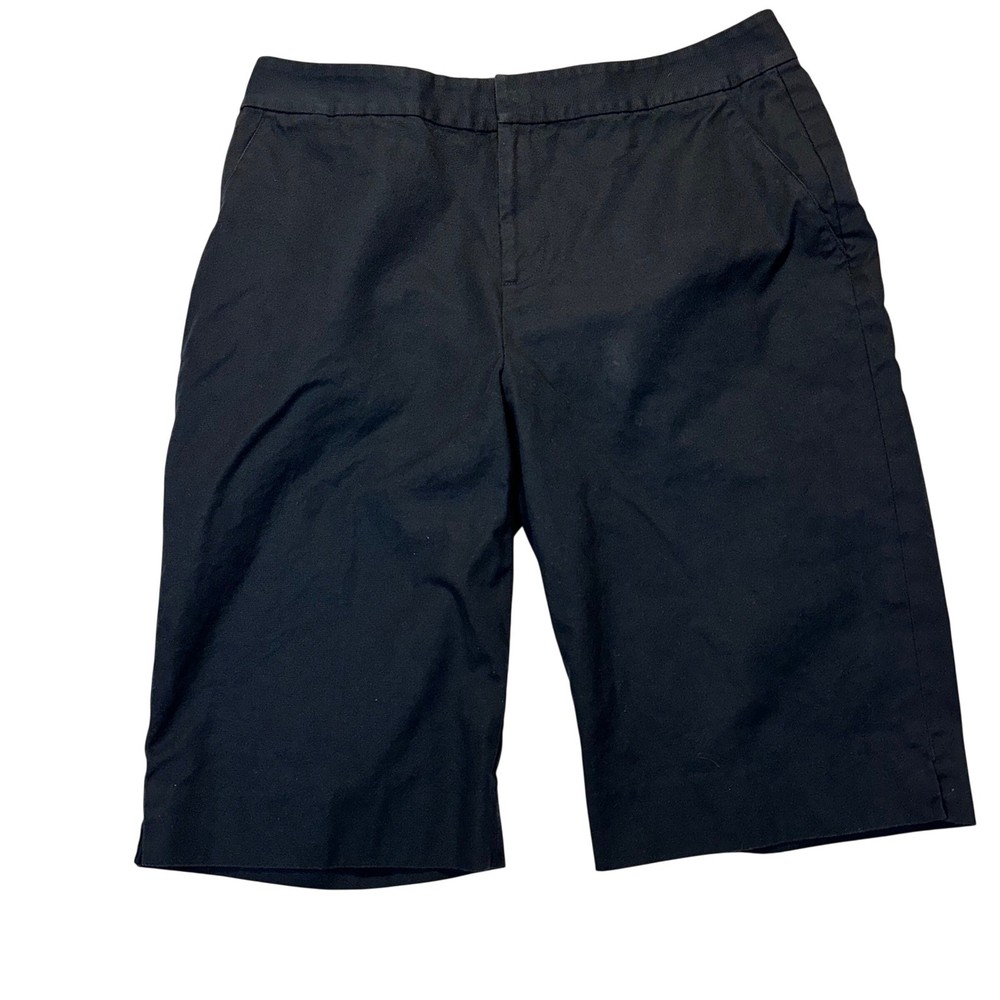 Lauren Ralph Lauren Bermuda Shorts Women 10 Black Preppy Coastal Cotton Twill