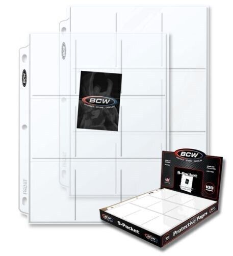 500 BCW Pro 9-Pocket Sports / Baseball / Trading Card Pages coupon binder sheets-image