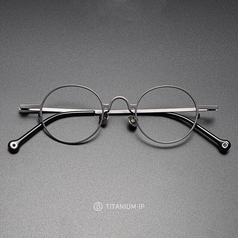 Pure titanium Vintage Round 41mm Eyeglass Frames Japanese Spectacle Glasses