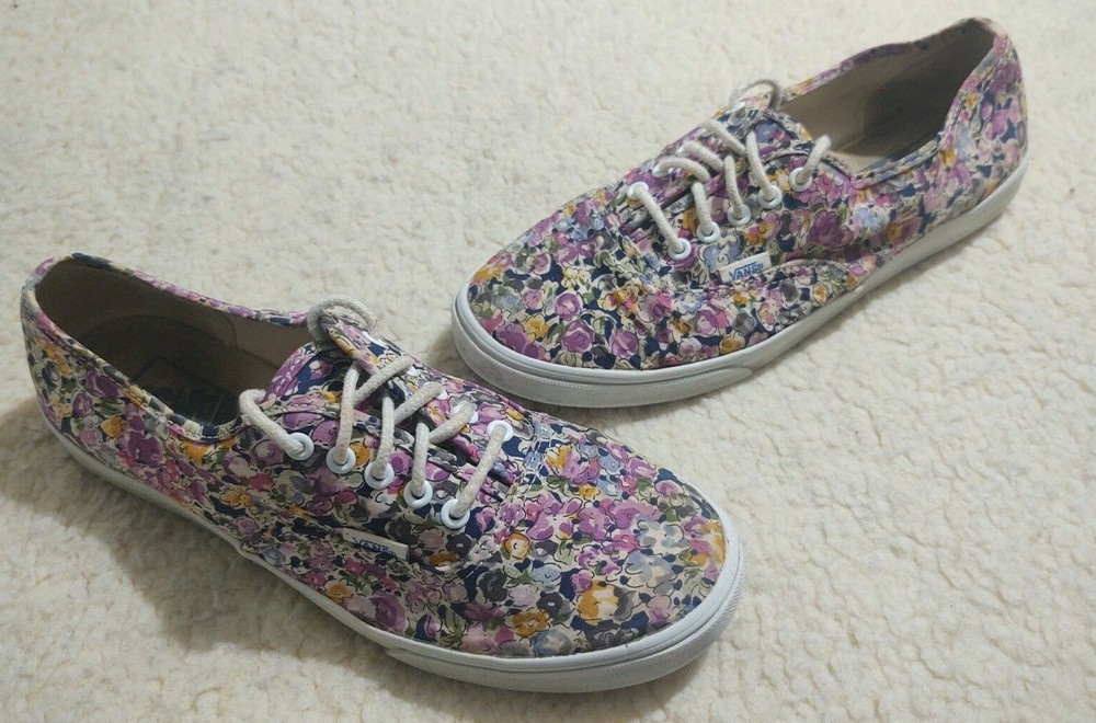 VANS Off the Wall Women's Canvas Floral TB9C Lace Up Skate Casual Shoes Size 8.5