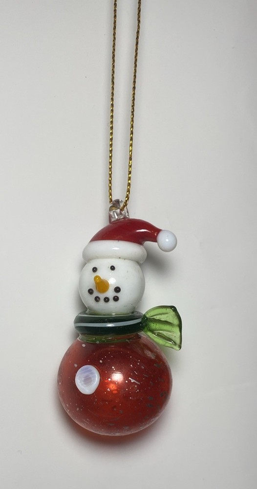Christmas Glass Snowman Holiday Tree Ornament Decoration