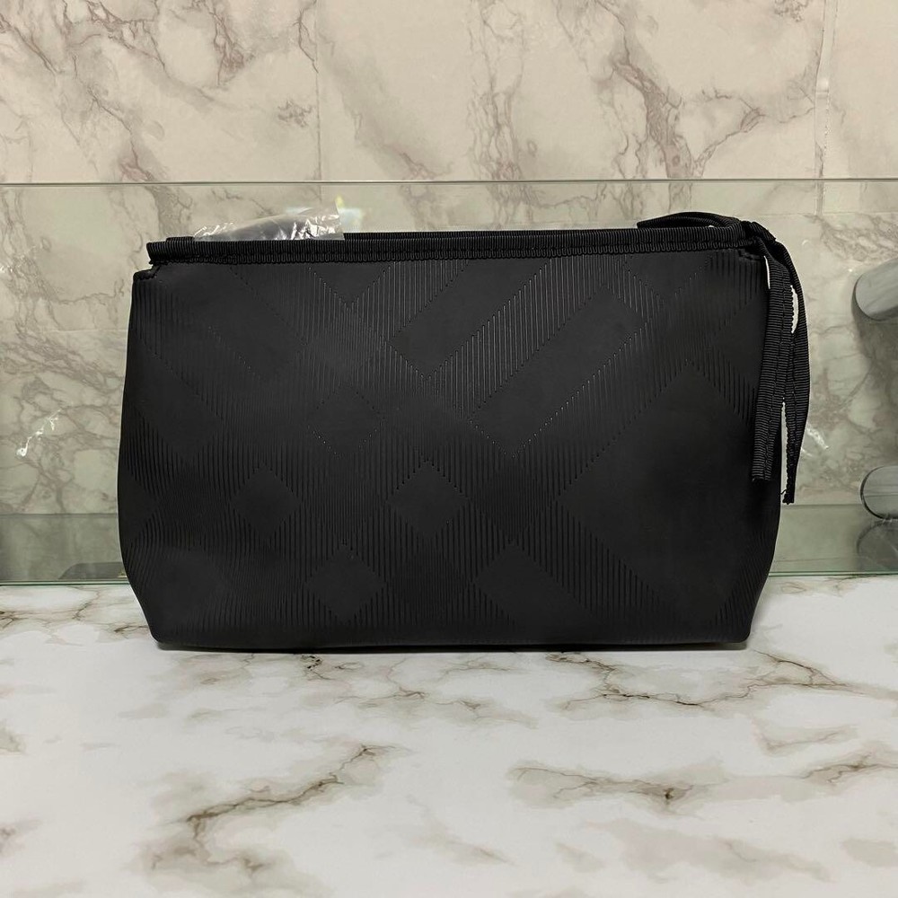 Burberry Second Bag Clutch Bag Black Nova check Zipper Women Accessory Used