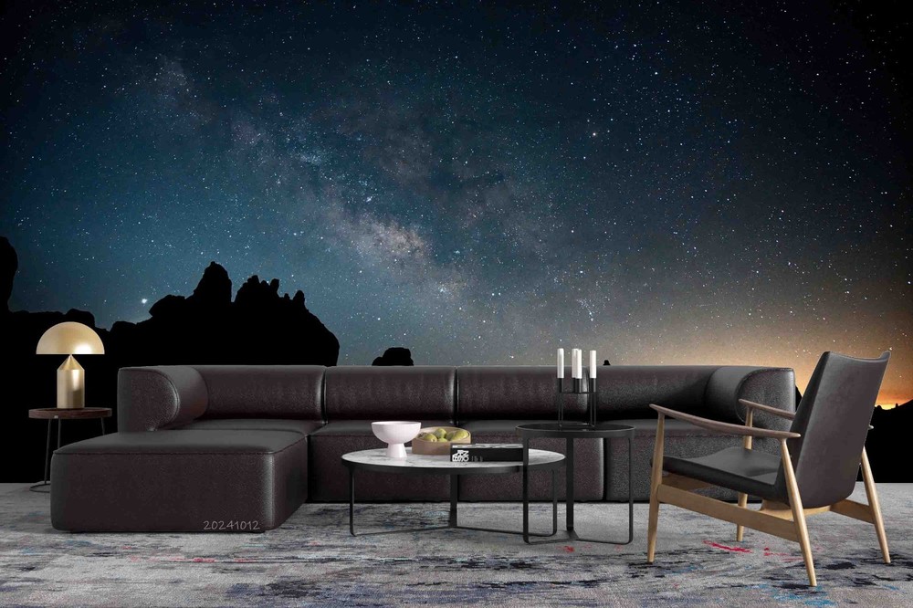 3D Starry Sky Mountains Night Scene Wall Murals Wallpaper Murals Wall Sticker 8