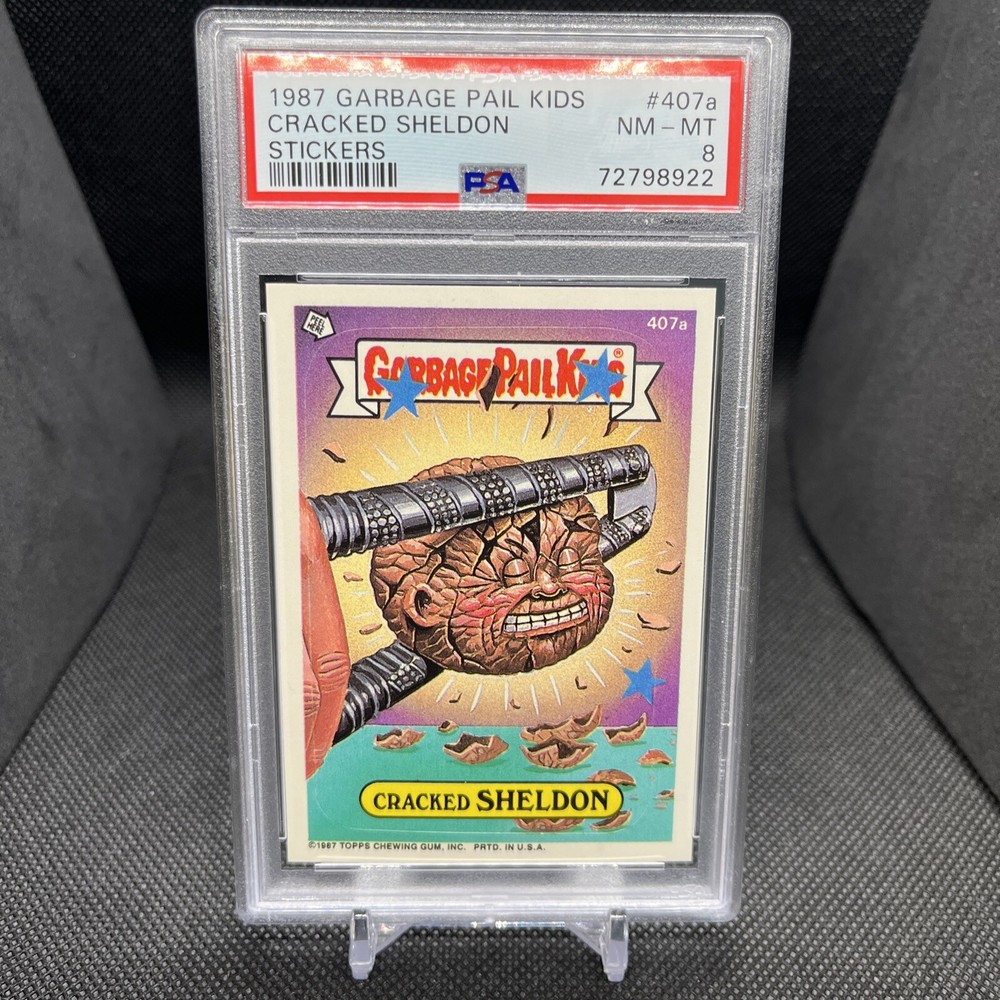 1987 Garbage Pail Kids #407a Cracked Sheldon PSA 8 Pop 1 Only 17 Higher