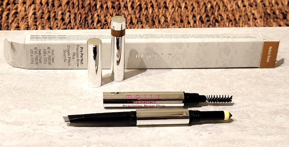 MALLY~Pro Perfect Precision Brow Plus Pencil~Medium Brown ~ pencil/powder NIB