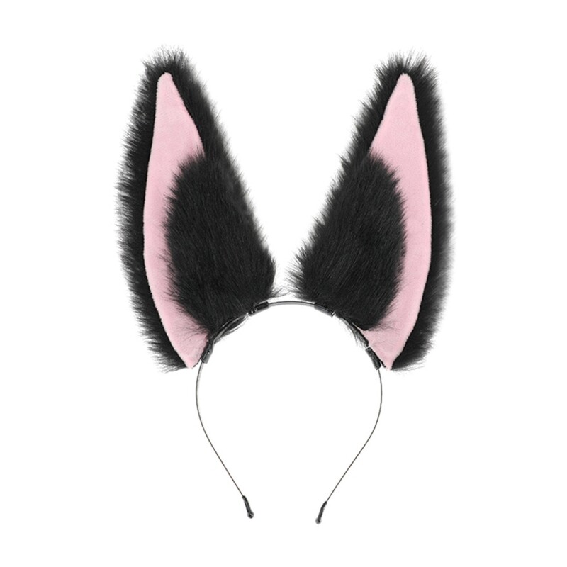 Lovely Women Live Broadcast Hairband Anime Ears Shape Plush Hairhoop