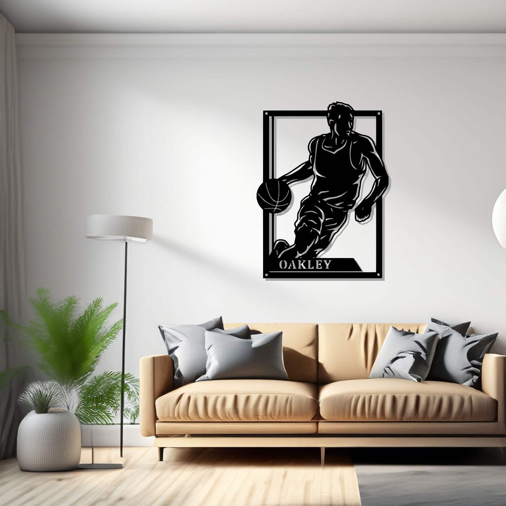 Custom Female Basketball Signage Metal Sign Personalized Basketball Player Name