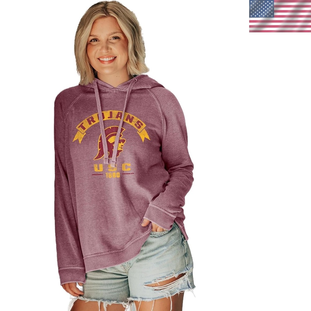 Women's NCAA Officially Licensed Hooded Sweatshirt Burnout Vintage Scholar