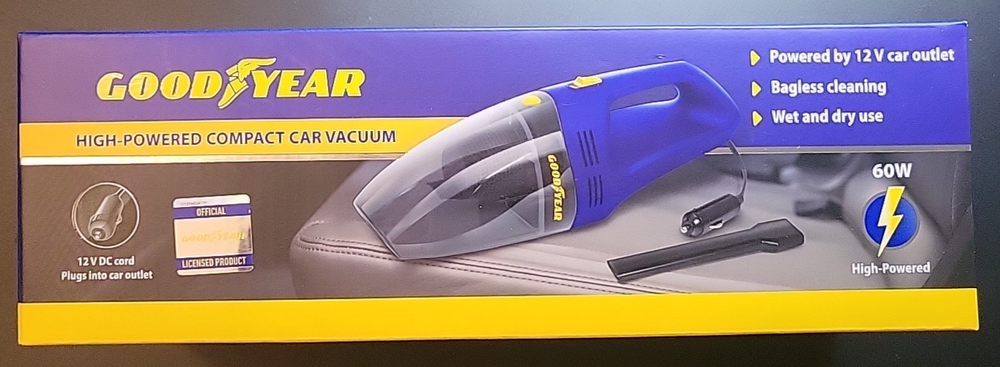 Good Year Compact Car Vacuum 12v DC 60W Wet & Dry Bagless Cleaning New!!!-image