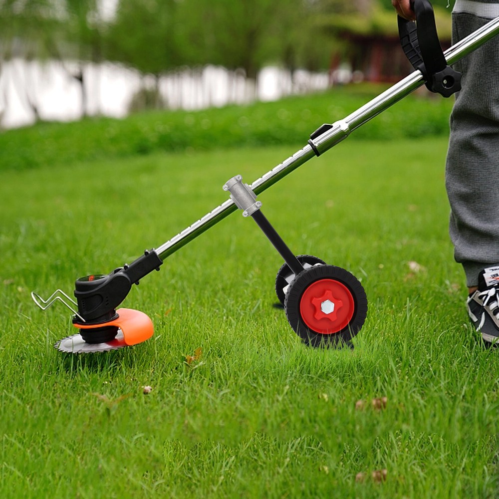 Portable Lawn Mower Wheel Set for Grass String and Weed Trimmer Auxiliary Use