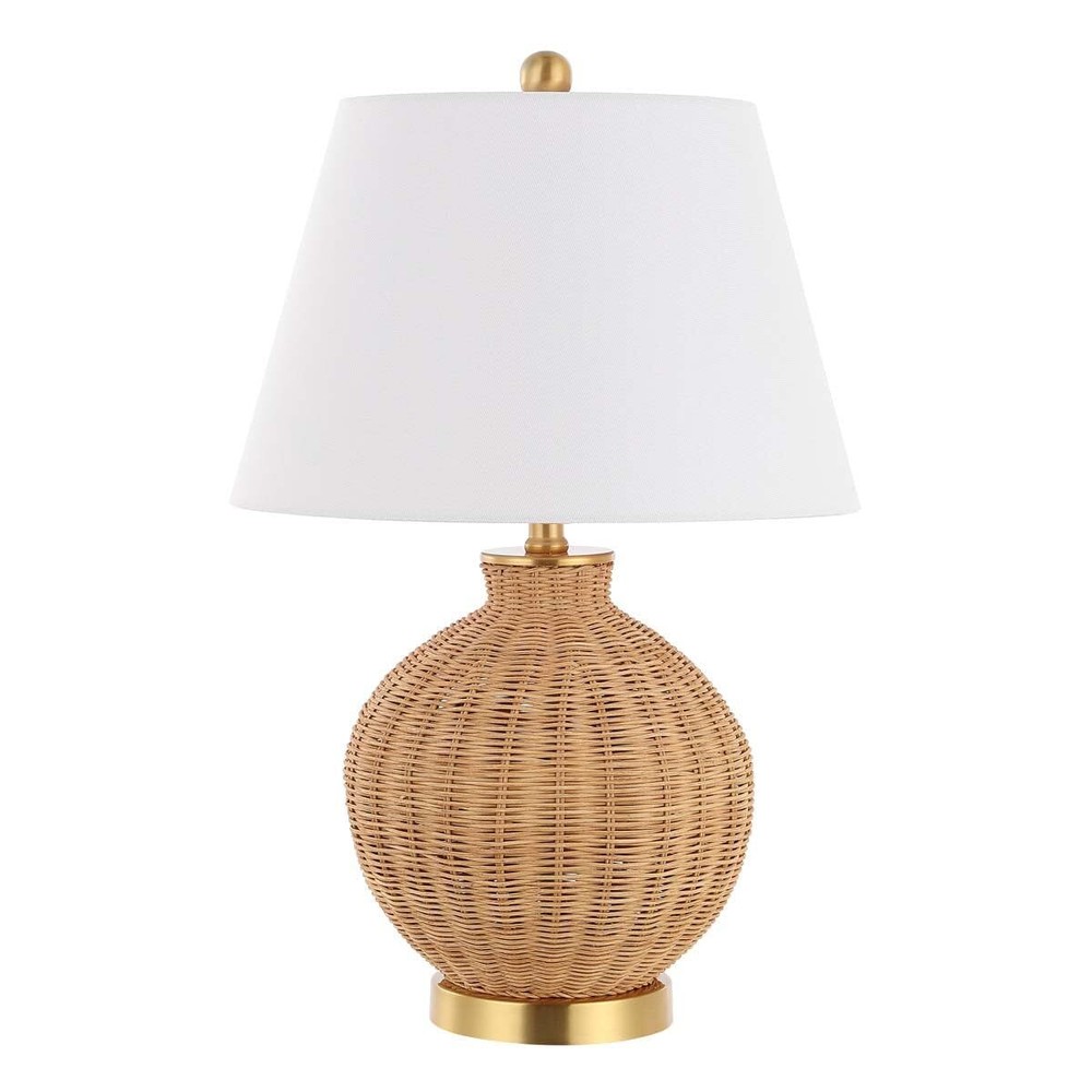Lighting Collection Nobuo Natural/Brass 23-inch Table Lamp (LED Bulb Included)