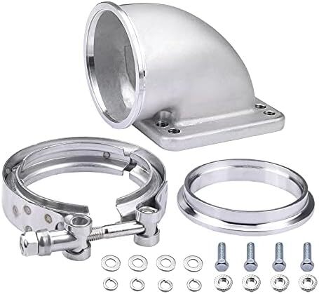 3 Inch V Band 90 Degree Turbo Elbow Adapter Flange with Clamp for T3 T4 Turbocharger