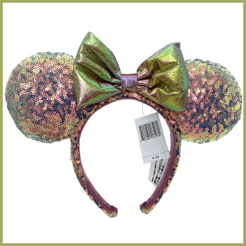 50th Anniversary Ariel Mermaid Minnie Ears Disney Park Sequin Bow Headband