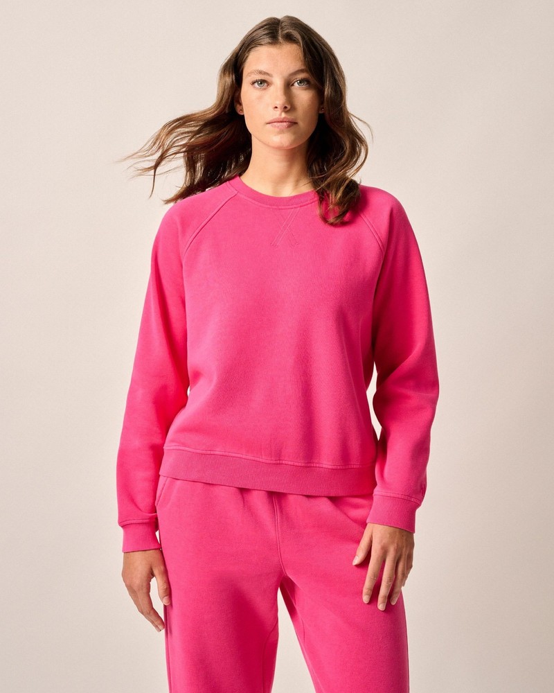 Johnnie-O Cotton Crewneck Sweatshirt in Sugar Beet Size XS