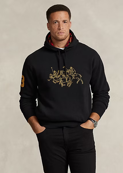 Polo Ralph Lauren Lunar New Year Triple-Pony Black Hoodie Men's SZ XL-Big-image