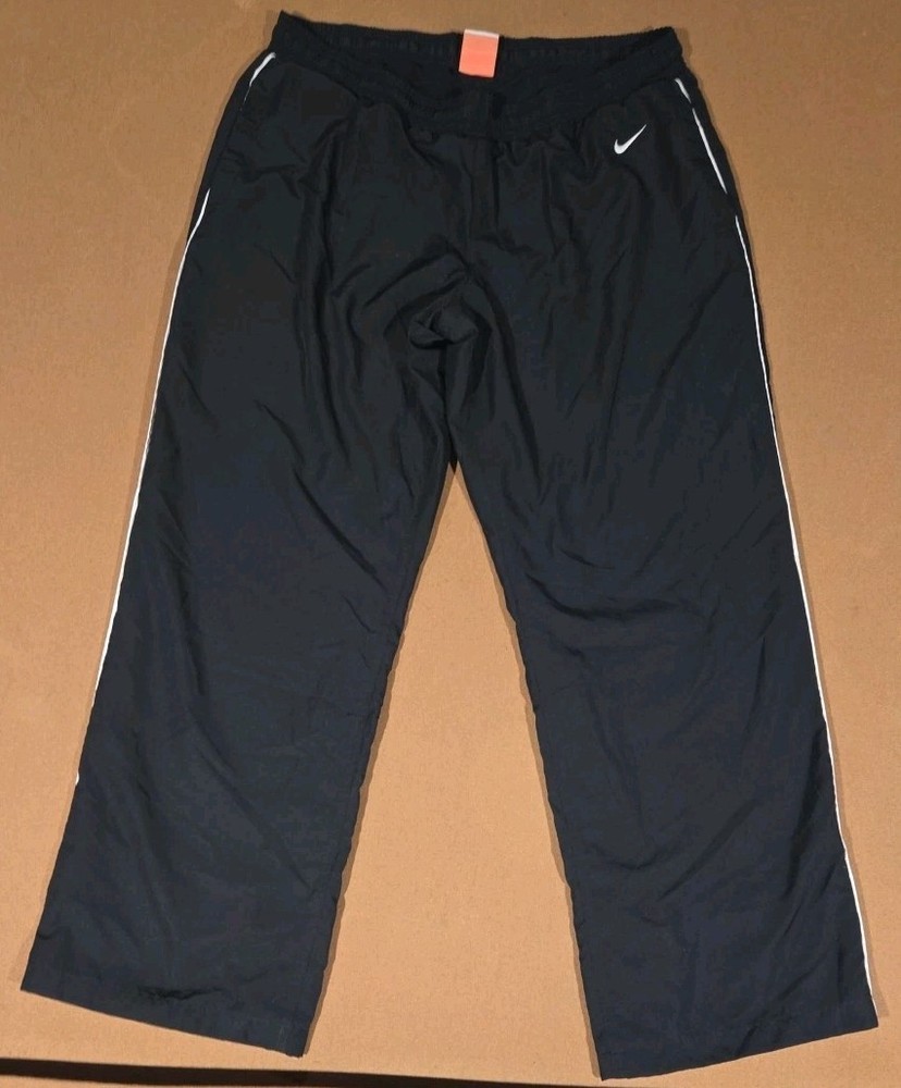 Mens Vintage Nike Y2K The Athletic Dept Orange Tag Black Track Pants L