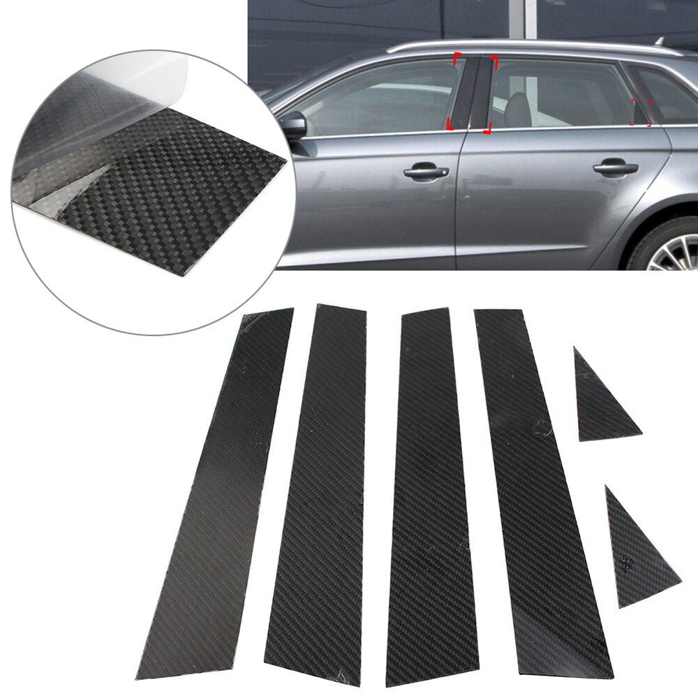 6 Pcs Car Exterior Door Window B Pillar Post Cover Trim For Audi A3 2014-2018