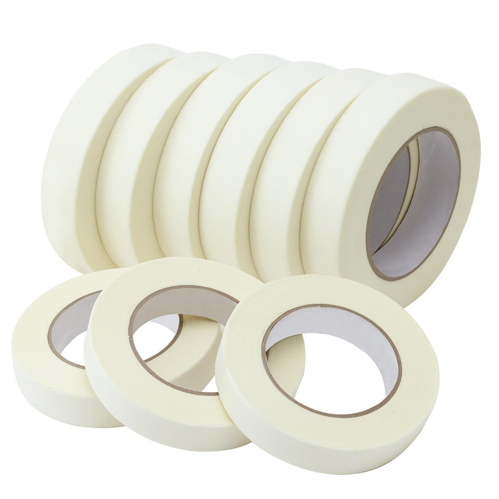 Beige White Painters Masking Tape 0.94 Inch Wide Removable Craft Tape  