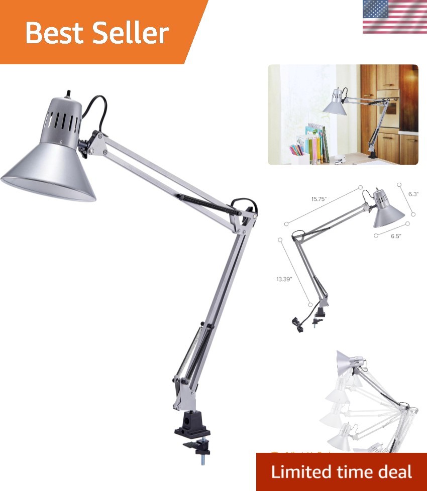 Versatile Clamp-Mounted Desk Lamp - 700 Lumen Brightness & Adjustable Design
