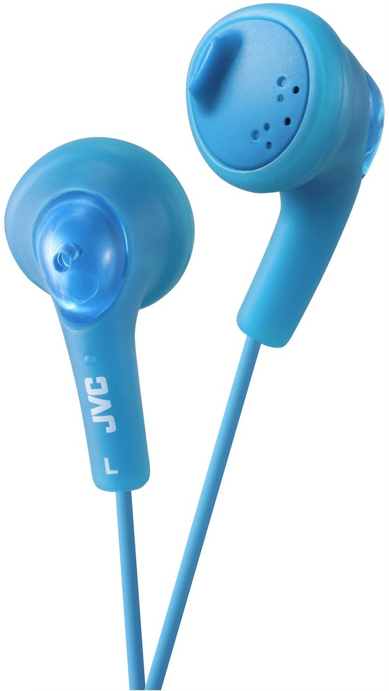JVC Gummy Blue Wired Headphones Soft Rubber Bass Boost Stereo Earbuds