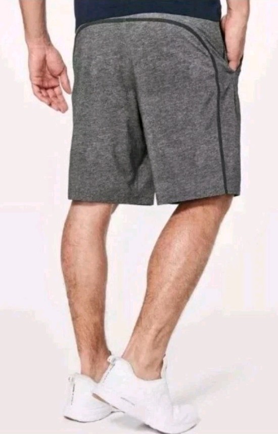 Lululemon Men's Gray Pace Drawstring Lined Training Shorts 9