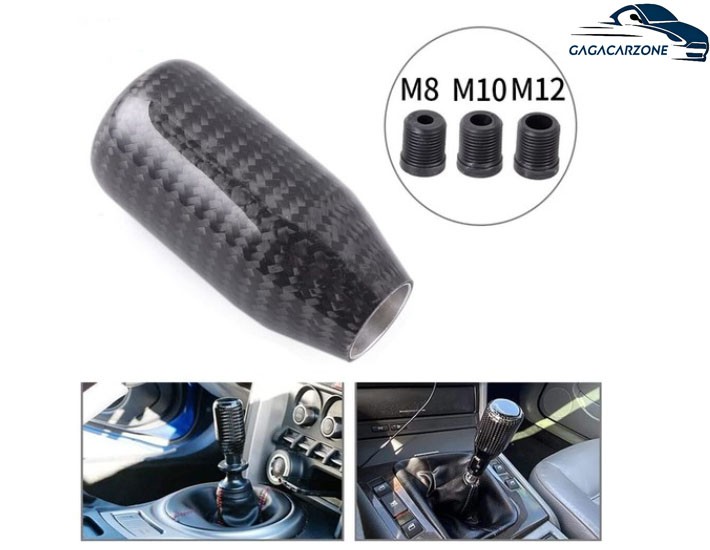 Universal Forged Carbon Fiber Manual Gear Gear Shift Knob Lever Shifter Black