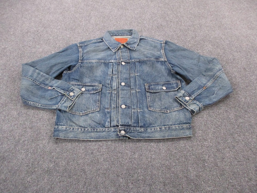 RRL Ralph Lauren Jacket Mens L Blue Jean Denim Trucker Double RL Workwear Barn