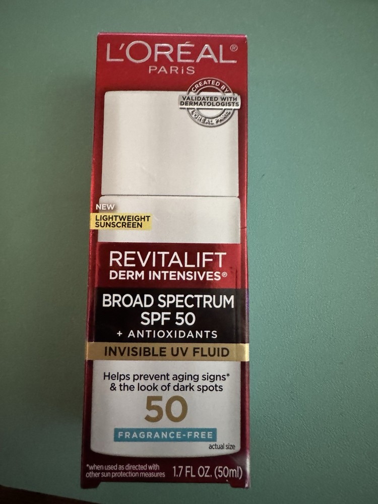 Loreal Revitalift Derm Intensives SPF 50 Antioxidant Moisturizer Fragrance Free 1.7 oz