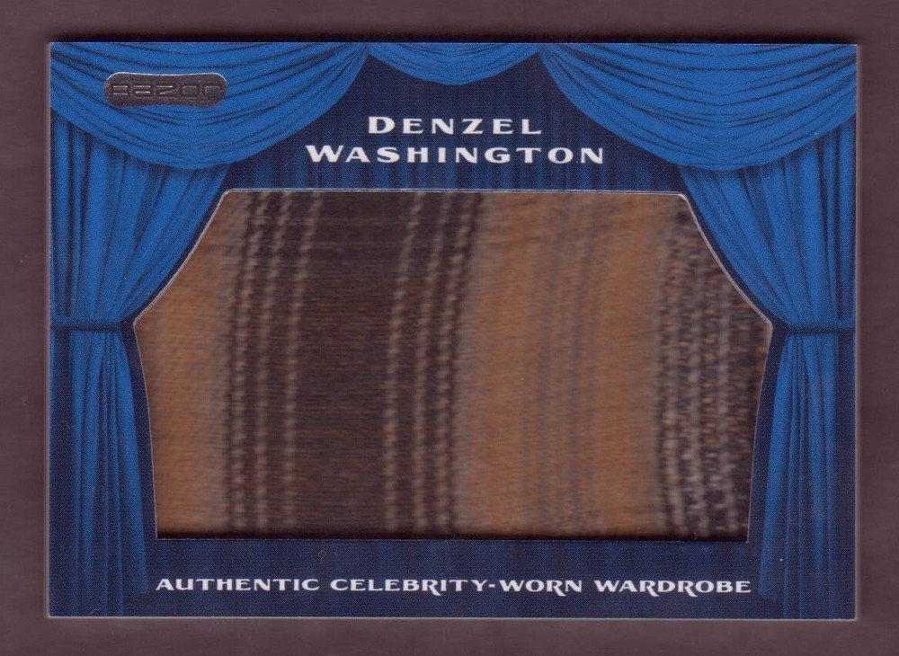 2010 Razor Jumbo Prime Autograph Card Denzel Washington Worn Hollywood Star Rare Valentine Gift-image