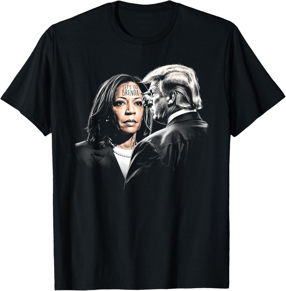Let's Go Brenda Funny Trump Writes On Harris's Forehead Meme T-Shirt