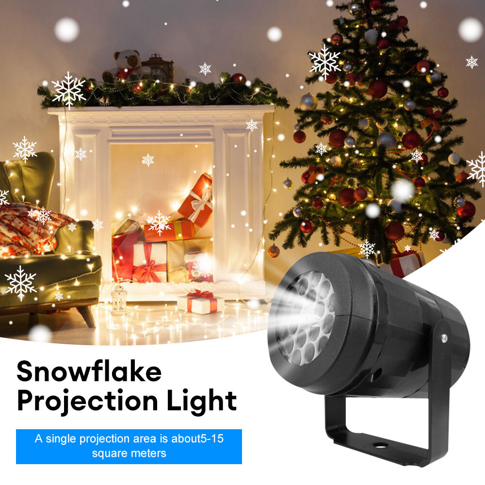 Christmas Snowflake Projector Light with Moving LED Effects for Xmas Party Decor
