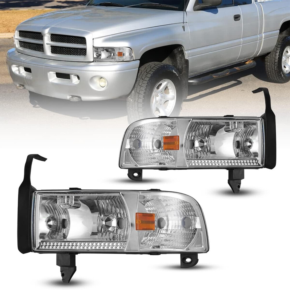 For 94-01 Dodge Ram 1500 2500 3500 Headlights Replacement Assembly Front Lamps