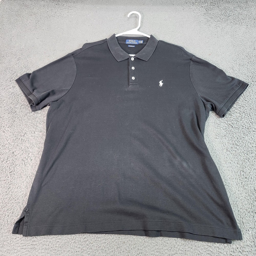 Polo Ralph Lauren Polo Shirt Mens XL Black Classic Fit Pony Logo Knit Casual