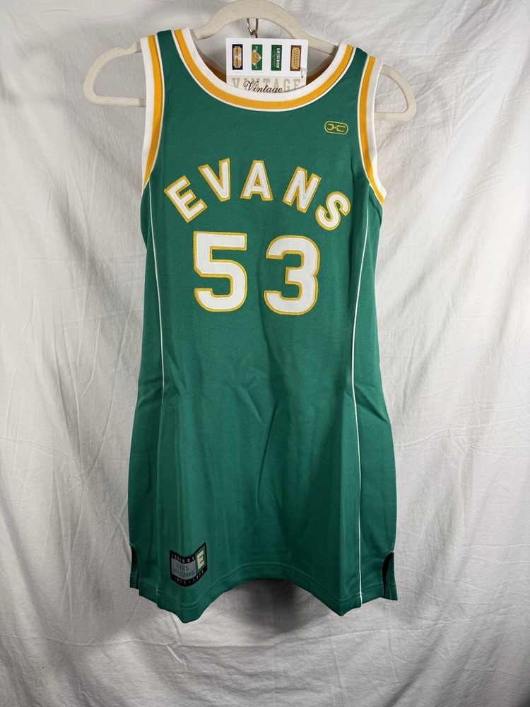 Small Vintage Darryl Dawkins Evans HS Cheer Dress Basketball Stitch NWT
