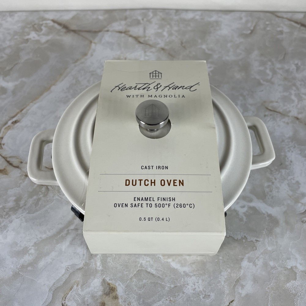 Hearth & Hand Magnolia Mini Dutch Oven 0.5 qt White by Joanna Gaines  