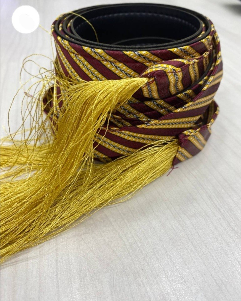 Elegant Red & Gold Embroidered Kashmiri Thobe Belt