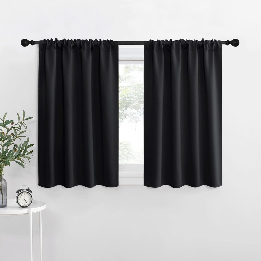 Halloween Short Curtains 36 Inches Long Black Out RV Bunk Panels Kitchen Windo