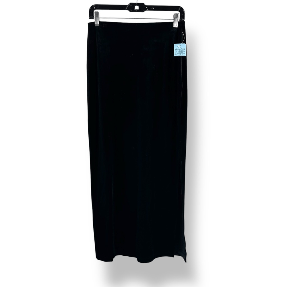 Vintage Sylvie L High Slit Velvet Maxi Skirt Black Whimsigoth Y2K Fairy Grunge