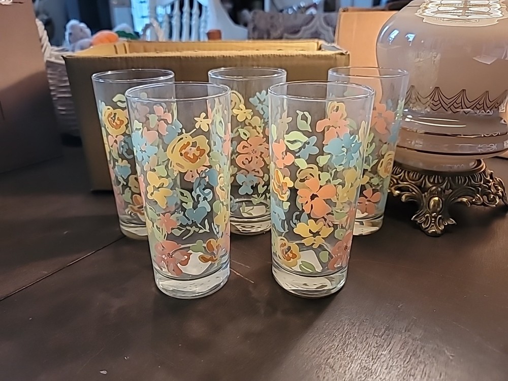 Floral Libbey Glassware Set for Elegant Dining