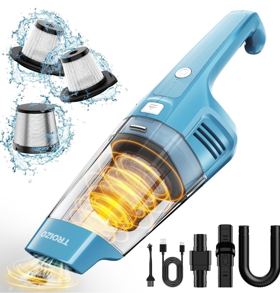 Aspiradora de mano inalámbrica recargable 14500 PA con motor sin escobillas