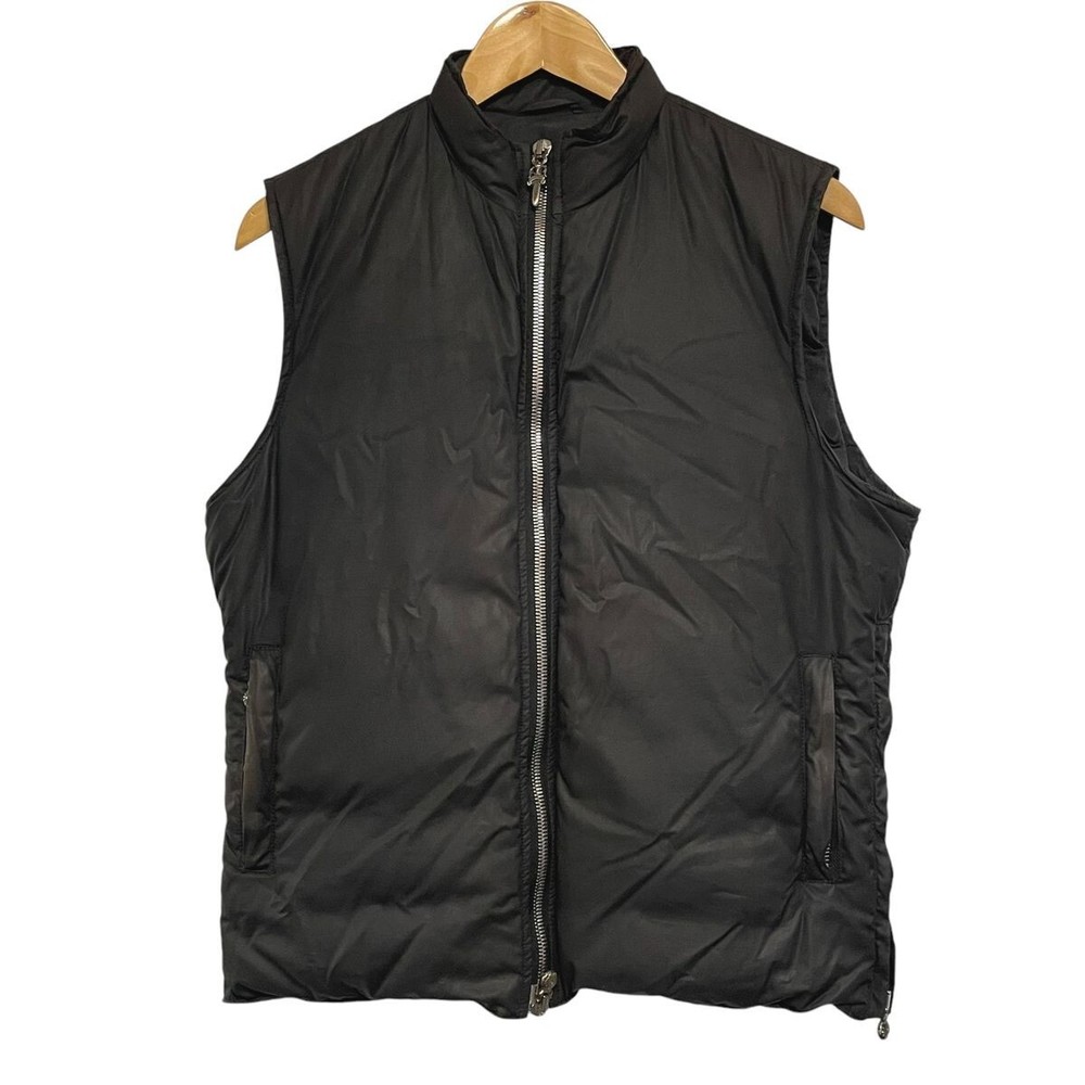 Chrome Hearts Perfect Down Vest Side Zip Dagger Cross Ball Outerwear Silver #737