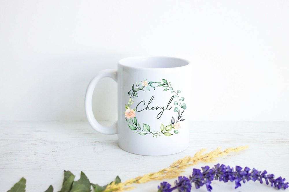 Nombre personalizado inicial en taza nombre personalizado taza de café dama de honor regalo inicial