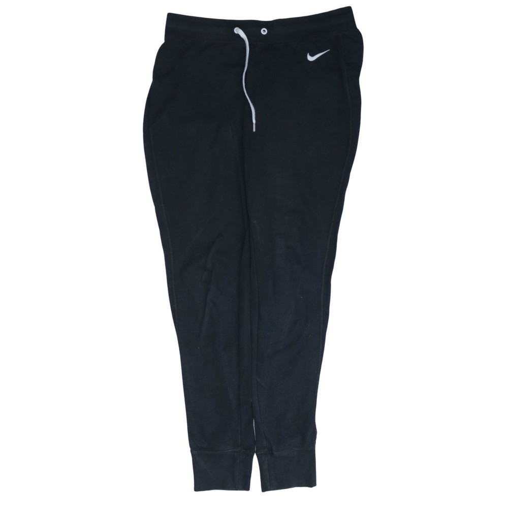 Nike Mens Joggers Black Nylon Tapered Elastic Waist Cuffed Embroidered Swoosh M