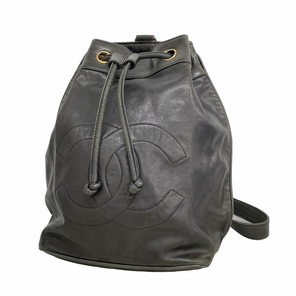 Chanel Lambskin Shoulder Bag 815974 Black Classic Elegant