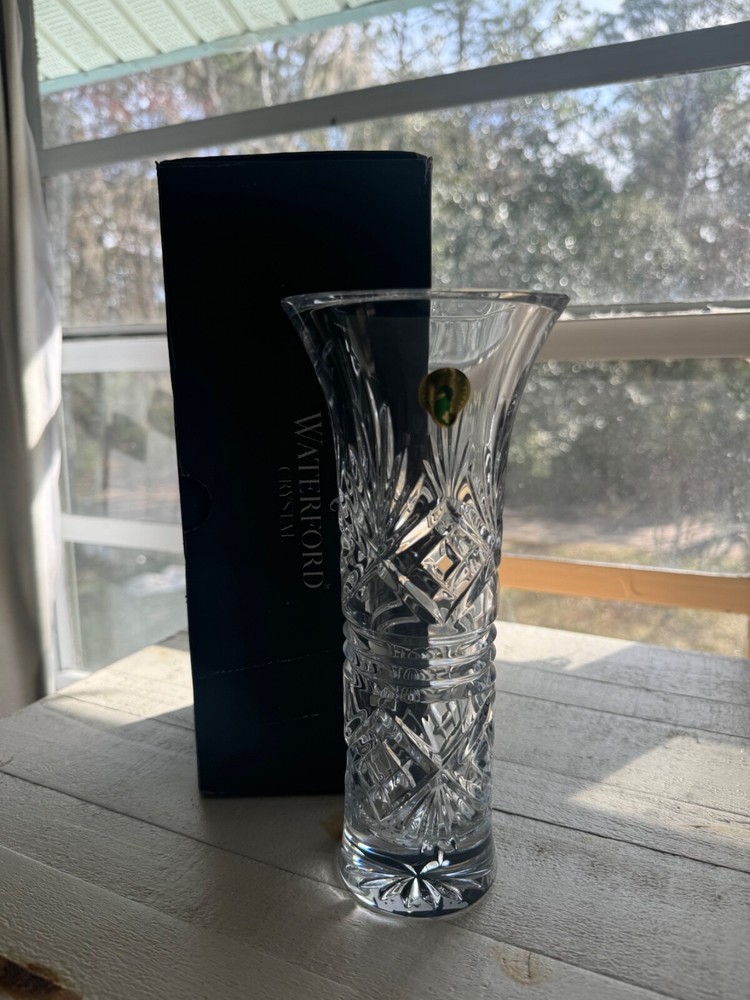 Waterford Crystal Lillian 9 Inch Elegant Cut Glass Vase