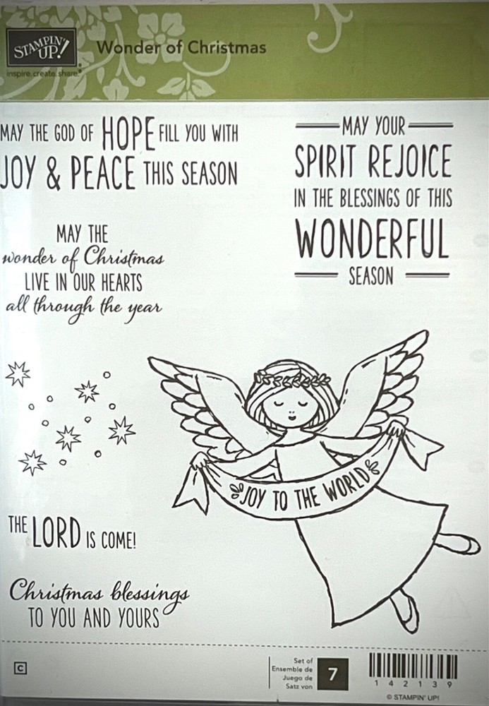 Stampin’ Up! “ Wonder Of Christmas”  Stamp Set ~ Angels~Joy & Peace~ Good Will