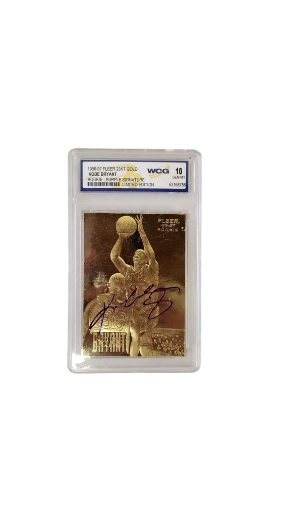 1996-97 Fleer 23KT Gold Kobe Bryant Rookie Card Purple Signature WCG 10 Gem Mint