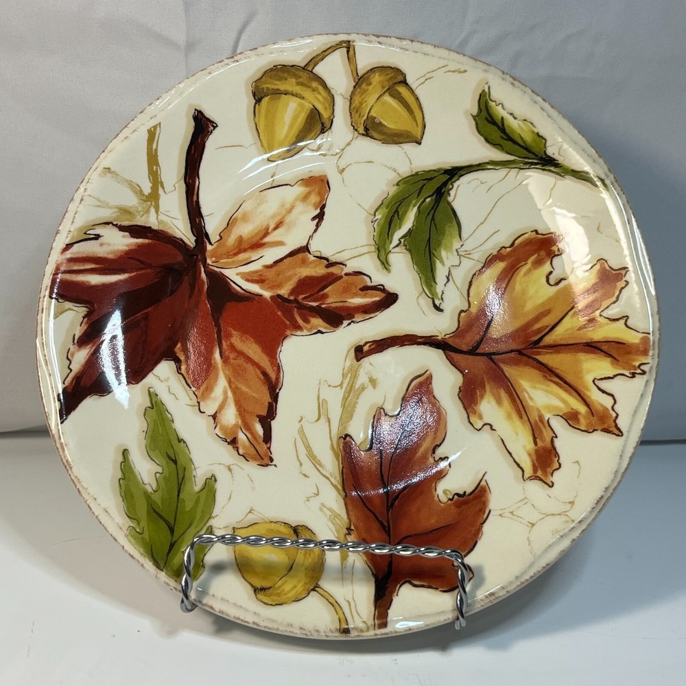 Better Homes & Gardens Harvest 2011 Fall Leaves Leaf Salad Plate Heritage Autumn